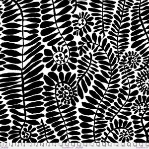 108&quot; WIDEBACK Fronds Black - Kaffe Fassett Collective February 2025  - 100% Cotton Sateen - By the Cont. Half Yard QBBM1005-BLACK