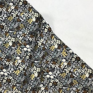 Bon Voyage Meadow METALLIC Grey - Anna Bond Rifle Paper Co Basics - Cotone + Acciaio - Quilters Cotton RP204-GM6M