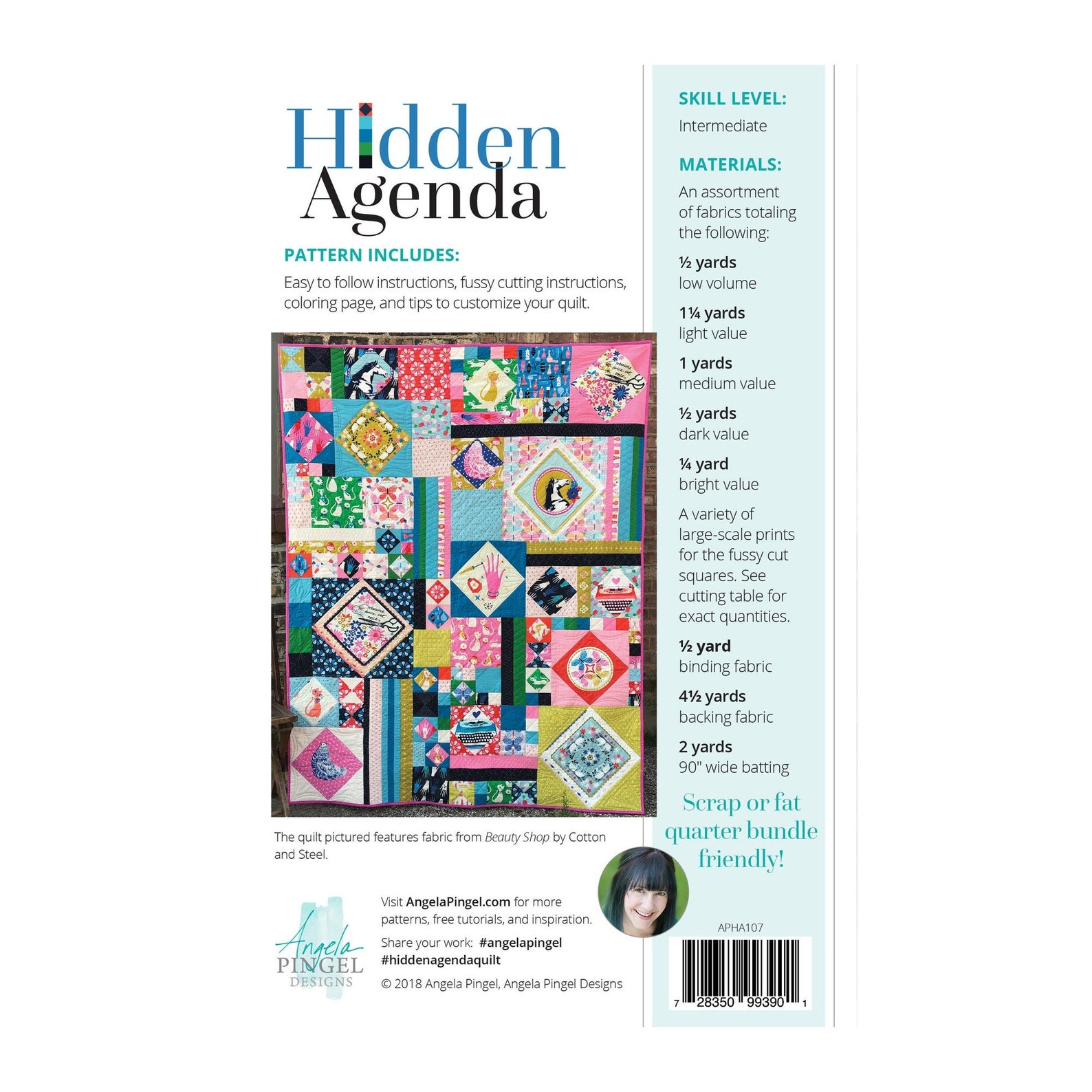 Hidden Agenda Quilt Pattern Angela Pingel Designs Scrap or Etsy