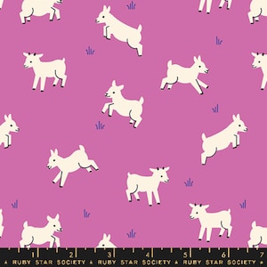 Baby Goats Heliotrope - Animal Animal - Ruby Star Society and Moda Fabrics 100% Quilters Cotton RS5162-12