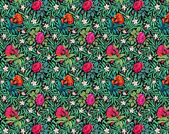 SM Victorian Noir - Taal van bloemen - Odile Bailloeul - 100% quiltkatoen PWOB107-NOIR