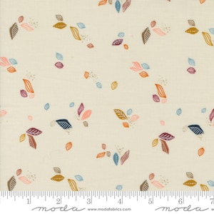 Leaf Twirl Eggshell - Folk Lore - Fancy That Design House - Moda - Quilters Cotton