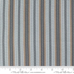 Blanket Stripe Pewter FLANNEL- Farmhouse Flannel III - Primitive Gatherings - Moda 100% Cotton Flannel
