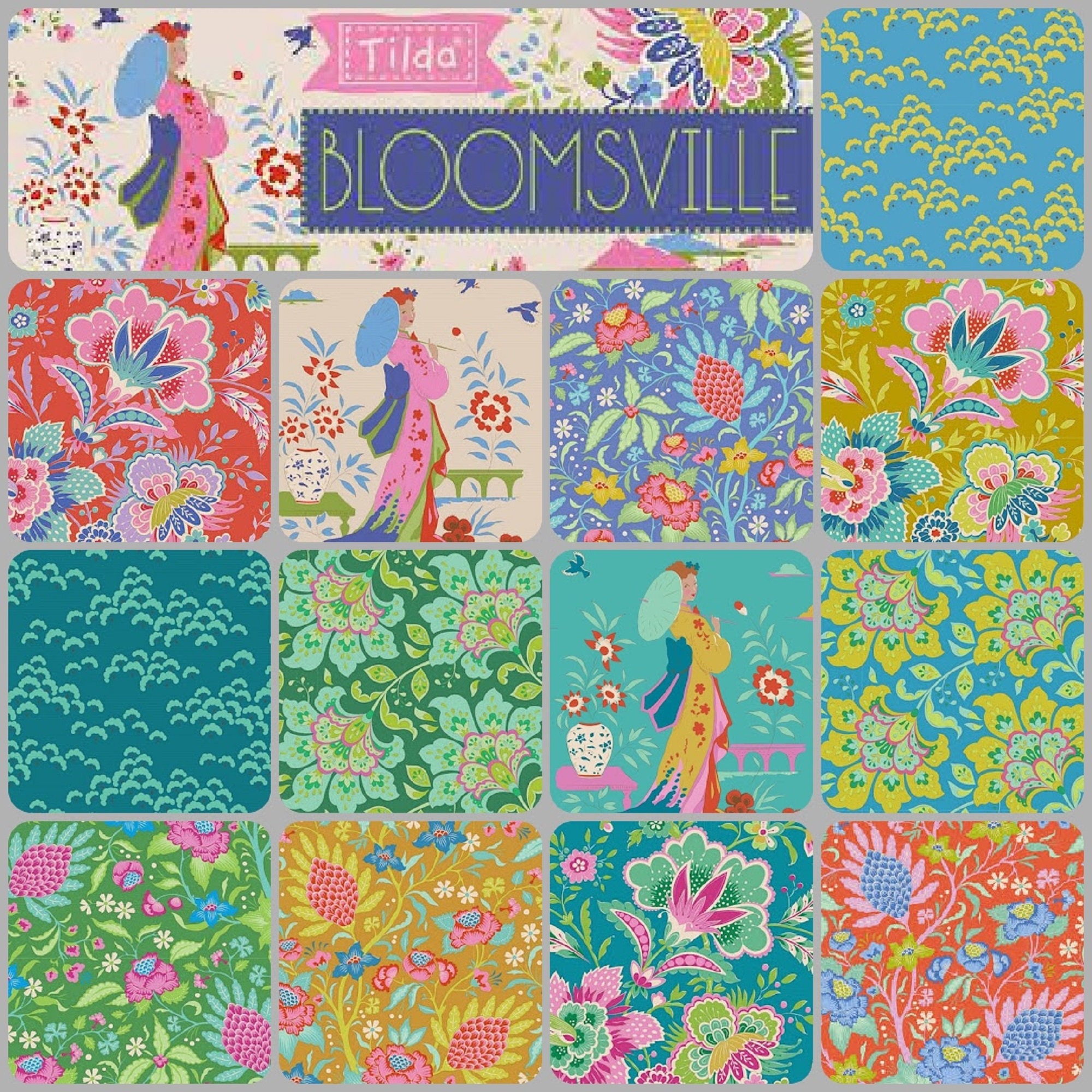Bloomsville by Tilda Fabrics - 100514 - Flowermarket Pine - Sold in 1/ –  bellarosequilts