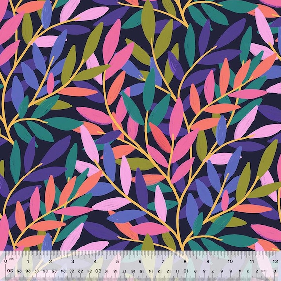 Twilight Tendrils Midnight 108" WIDEBACK - Jess Phoenix - Windham Fabrics - Quilters Cotton Backing - Continuous Half Yard Cuts 54804W-1DES