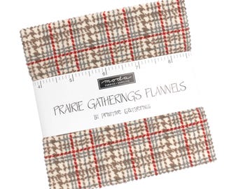 Prairie Gather 42-teiliges Charm-Set 5 "x 5"" Bündel - Primitive Gatherings - Moda 100% Baumwollflanell 49310PPF