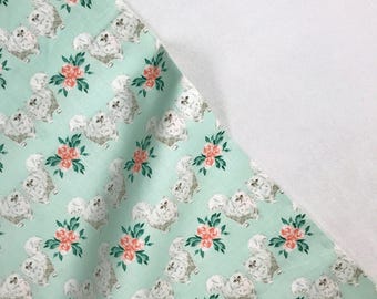 Cat White Cats Mint - Everyday is Caturday - 3 Wishes Fabrics - 100% Quilters Cotton