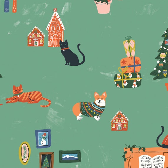 Festive Vignettes - Tinsel Time! - Louise Cunningham - Cloud 9 Fabrics - Poplin Festive Vignettes - Tinsel Time! - Louise Cunningham - Cloud 9 Fabrics - Poplin