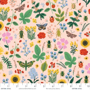 Curio Blush METALLIC - Curio - Anna Bond Rifle Paper Co - Cotton + Steel - 100% Quilters Cotton RP1106-BL2M