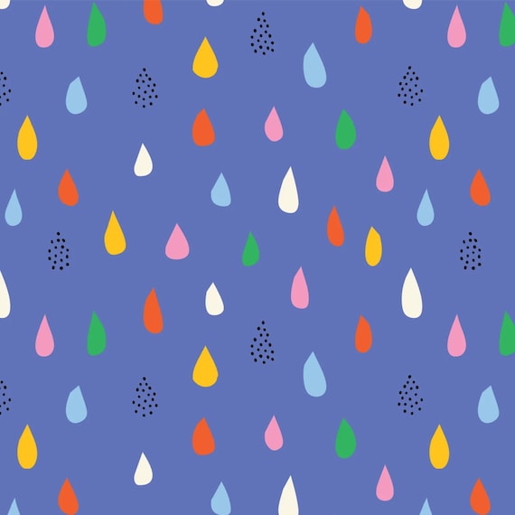 Extra Wide GOT Organic & BPA free LAMINATED fabric - Rainbow Drizzle - Cloud 9 - Sandra Hutter Matte finish (cut continuous) - 227756