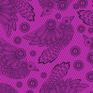 Raven Lace Oleander - Nightshade Deja Vu - Tula Pink - Freespirit Fabrics - 100% Quilters Cotton - SHIPPING NOW