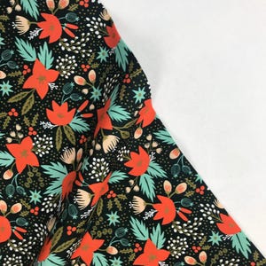 Poinsettia Evergreen RAYON RP602-EV4R - Holiday Classics - Anna Bond Rifle Paper Co - Cotton + Steel - Sold By the Cont. Half Yard