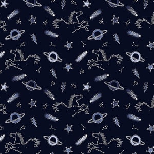 Interstellar Midnight - City of Stars - House Designer - Dear Stella Fabric -Quilters Cotton