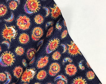 Suns Light Navy - Celestial Magic - Laurel Burch - Clothworks  - Y3161-93 - 100% Quilters Cotton