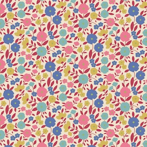 Janice Red - Wallflower - Tilda Fabric - Tone Finnanger - 100% Quilters Cotton TIL100614