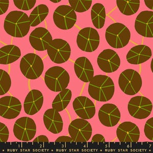Pilea Jordgubb - Calathea - Ruby Star Society Tyg - Moda 100% Quilters Bomull - RS5188-14