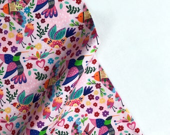 Birds Pink - Viva Mexico - Deborah Curiel - Paintbrush Studio Fabric 100% Quilters Cotton