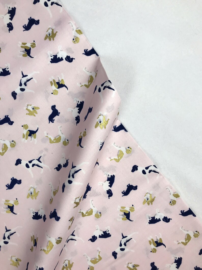 Melissa Mortenson Riley Blake Designs Fox Farm Hounds Pink SPARKLE Quilting Cotton Fabric Fox Hunting Gold Metallic SPARKLE