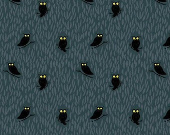 Eerie Owls Smoke - Tiny Frights - Ruby Star Society - Moda - 100%コットンキルティング生地ヤード