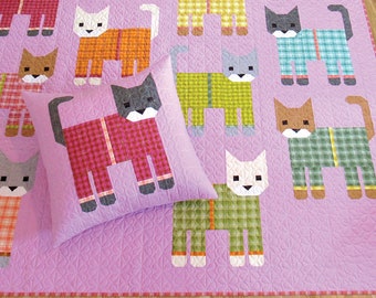 Cats in Pajamas Quilt Pattern - Elizabeth Hartman - 2 Sizes Plus a Pillow