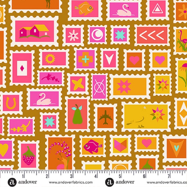 Collector Sunrise - Postmark - Alison Glass  -  Andover Fabric - 100% Quilters Cotton