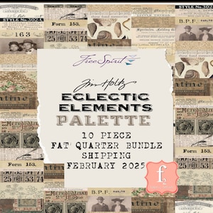 Tim Holtz Palette NEUTRAL Fat Quarter Bundle 10pc - FreeSpirit Fabric - 100% Quilters Cotton