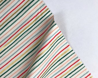 Festive Stripe METALLIC RP609-MU1M - Holiday Classics - Anna Bond Rifle Paper Co Basics - Cotton + Steel