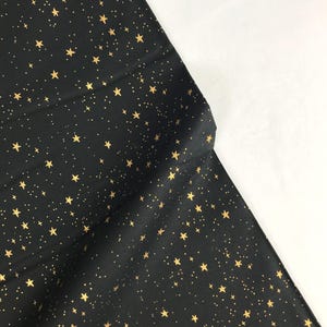 Stars Black - Primavera GOLD METALLIC - Anna Bond Rifle Paper Co - Cotton + Steel - RP310-BK2M