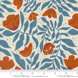 Dancing Flowers Eggshell - Folk Lore - Fancy That Design House - Moda - Quilters Cotton