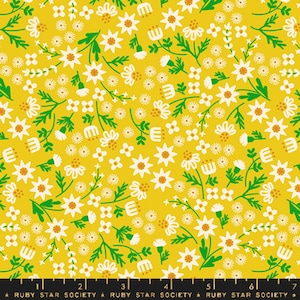 Ditsy Garden Golden Hour - Favorite Flowers - Melody Miller - Ruby Star Society Fabric - Moda 100% Quilters Cotton