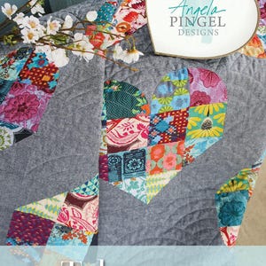 Take Heart Quilt Pattern - Angela Pingel Designs  - Scrap or Fat Quarter bundle friendly - 3 Sizes
