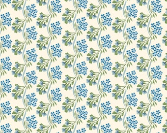 Heritage Garden Blue - Jardín de verano - House of Haricot - Cloud 9 Fabrics - 100 % algodón orgánico - 228357