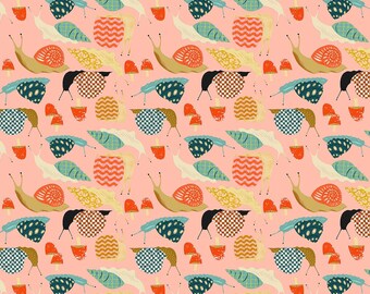 Caracoles Melocotón - Flora & Fauna - Faye Guanipa - Tela Dear Stella - Quilters Cotton - STELLA-DFG2653