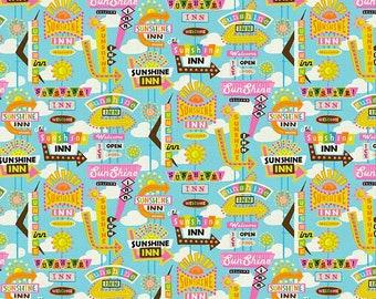 Sunshine Inn Multi - Sunshine Inn - Lysa Flower - Paintbrush Studio Fabric 100% Quilters Cotton -  120-22724