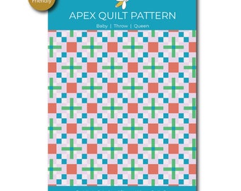 Apex Quilt Pattern - Mitzie Schafer for Jittery Wings Quilt Co - Fat Quarter, Jelly Roll And Scrap Friendly - Beginner Quilt