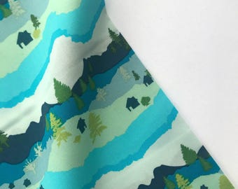 Mountain Scape  - Catch & Release  - Mister Domestic - Art Gallery Fabric 100% Quilters Cotton CTR-24911