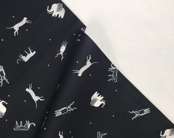 Tossed Animals Black - ABC Menagerie - Wee Gallery - Dear Stella - STELLA-WG1979 - Quilters Cotton
