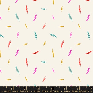 Electric Bolts Multi - Teddy and the Bears - Sarah Watts - Ruby Star Society - Moda - 100% Cotton Quilting Fabric Yardage