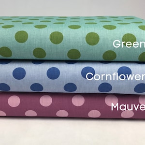 Green Cornflower Mauve Chambray Dots - Tilda Fabric - 100% Cotton Quilting Fabric