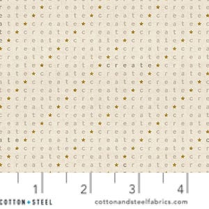 Erstellen Sie Overcast Ungebleichtes METALLIC Gold - Wortspiel - Cotton + Steel Basics - Quilters Cotton Cont. Meterware