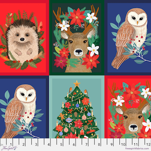 PANNEAU Cabin Friends 12 x 44 po. 2 rangs - Cabane de Noël - Mia Charro - Tissus Freespirit 100 % coton Quilters - PWMC092-XMULTI