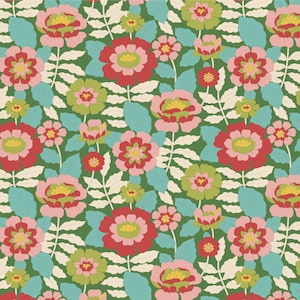Beverly Green - Wallflower - Tilda Fabric - Tone Finnanger - 100% Quilters Cotton TIL100609