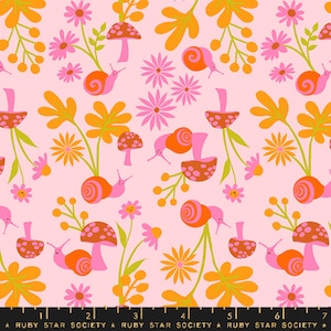 Snail Garden Cotton Candy - Animal Animal - Ruby Star Society and Moda Fabrics 100% Quilters Cotton RS5163-13