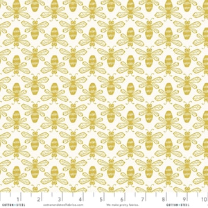 Bee Yellow - Sweet Floral Scent - Loes Van Oosten - Cotton + Steel - Quilters Cotton LV802-YE3