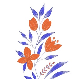 Carte carrée. C’est une vision étonnante combinant du bleu et du orange créant une œuvre unique