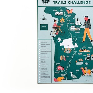 Uitdagingskaart Cuyahoga Valley National Park | 19 Trail-uitdaging | Trail-checklist | Wandeluitdaging | Muurkunst nationaal park | Muurposter