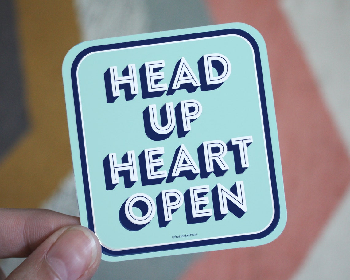 Head up Heart Open Vinyl Decal Sticker Head up Heart Open Etsy