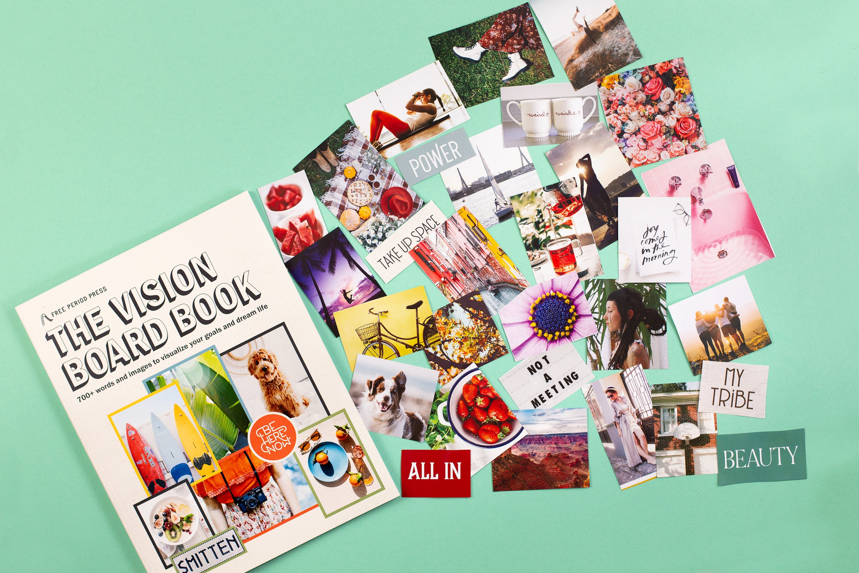 The Vision Board Book: 700+ words and images to visualize your goals a –  Free Period Press