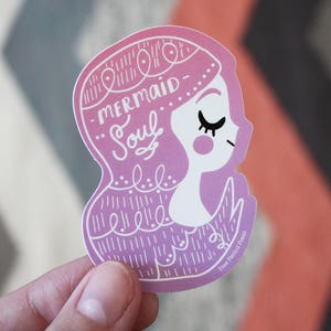 Sticker vinyle sirène âme | décalcomanies en vinyle pour ordinateurs portables, agendas et bouteilles d'eau | Amoureux des sirènes | Mignon | Cadeau pour tous