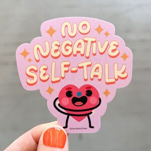 No Negative Self Talk Vinyl Aufkleber Aufkleber | Vinyl Aufkleber für Laptops, Planer und Wasserflaschen | Positive Selbstbesprechung | Geschenkidee